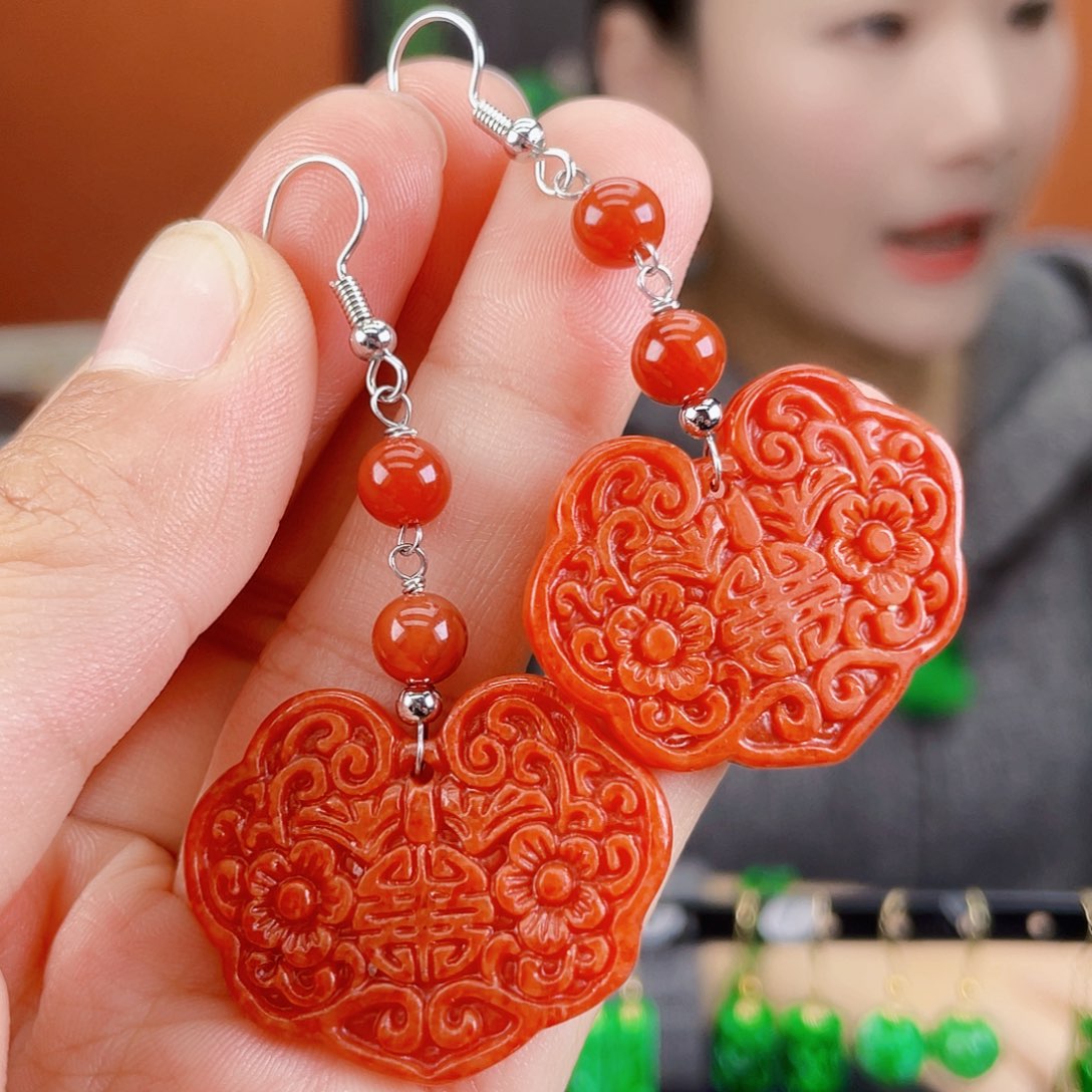 翡翠未镶嵌耳饰饰品