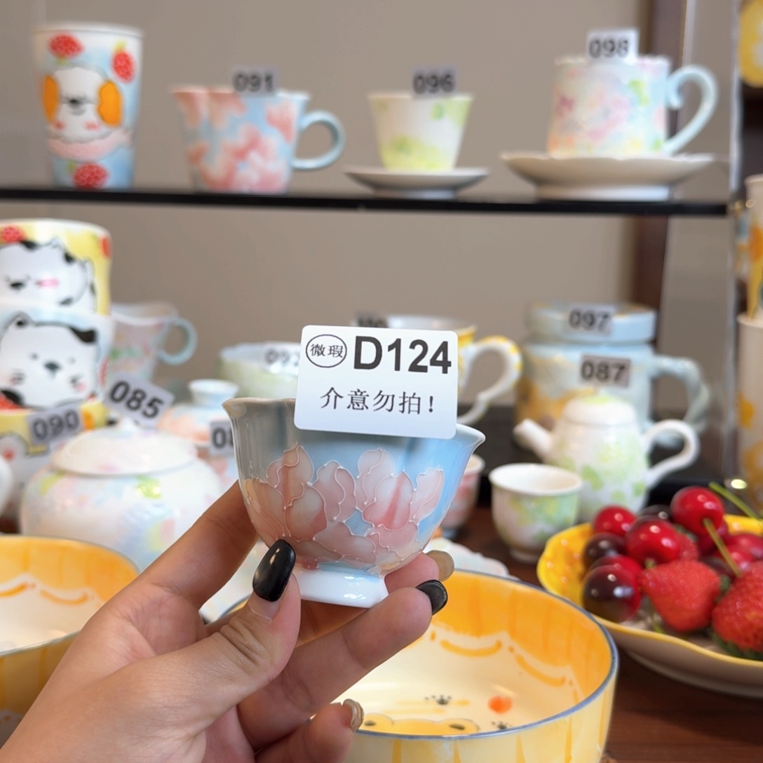 摆件陶景德镇手绘陶瓷杯爹餐具