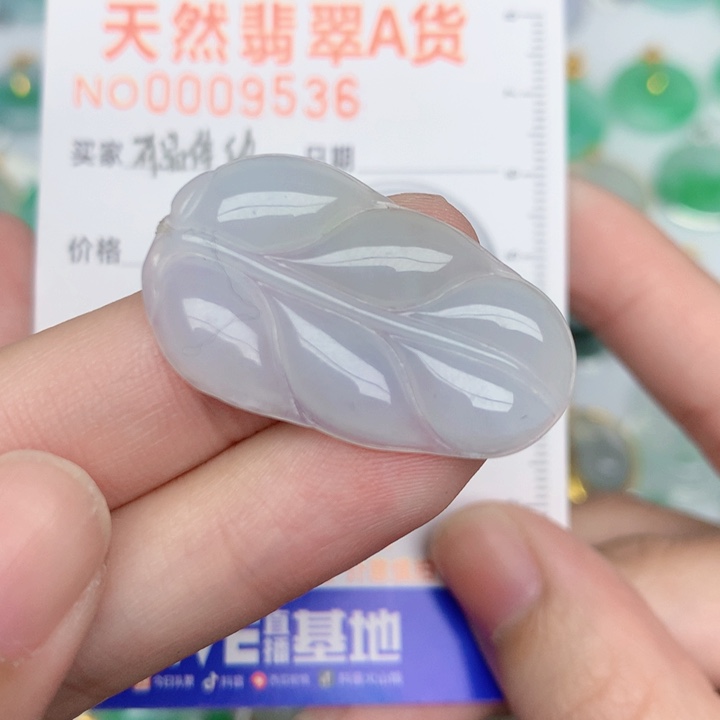 翡翠未镶嵌颈饰叶子