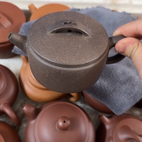 紫砂茶壶毛**头梨皮天青180c c