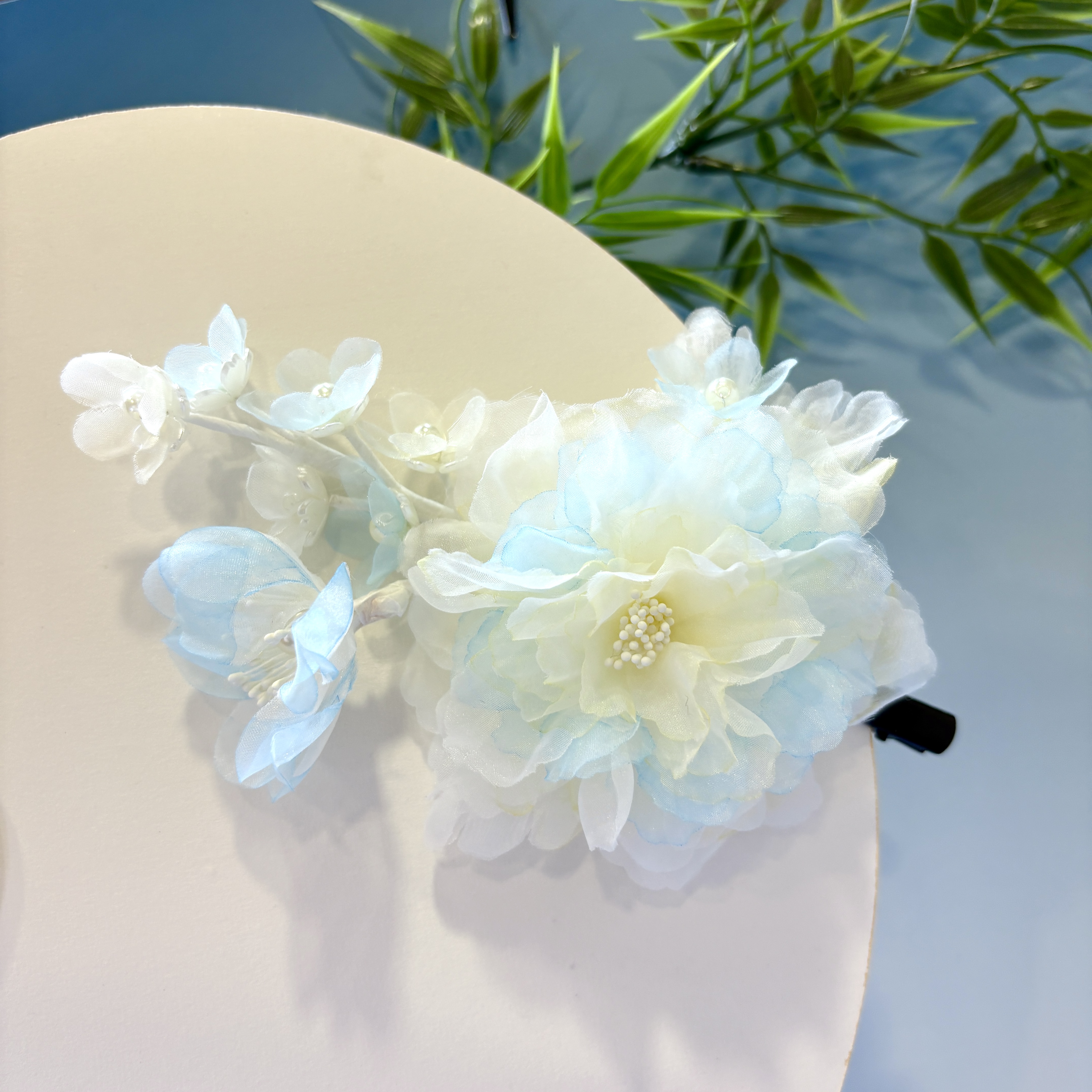 【云鬓花颜阁烫花发夹】云霜吟（孤品）新中式汉服纯手工古风发饰B203