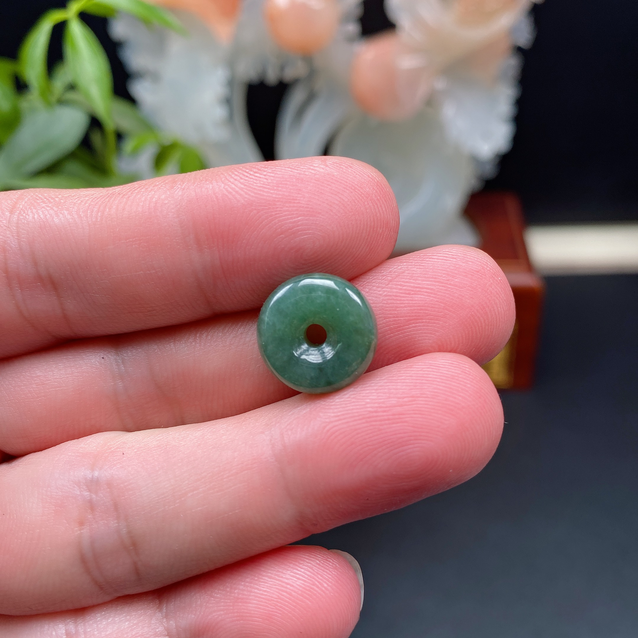 50天然翡翠A货平安扣迷你吊坠时尚百搭精美气质挂坠高冰