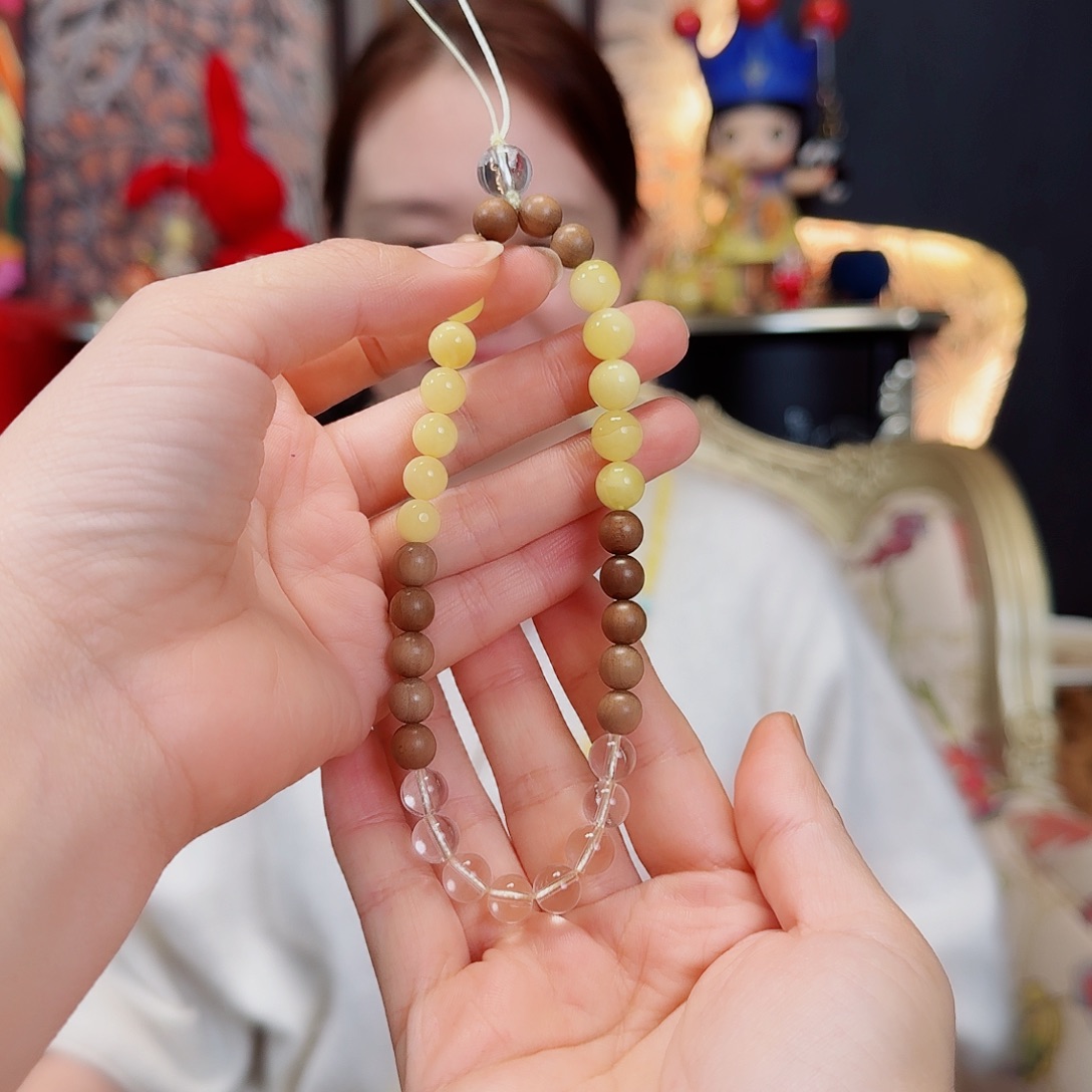 蜜蜡未镶嵌手链手机链