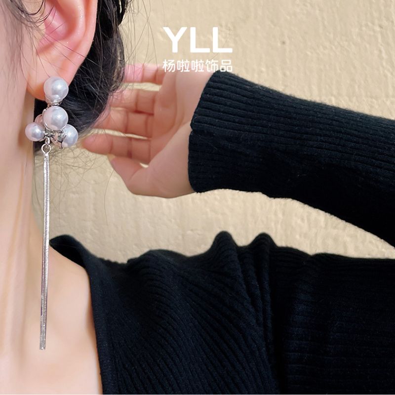 铜合金耳饰 【流苏珍珠】 法式高级感 轻奢精致时尚耳环耳饰-598