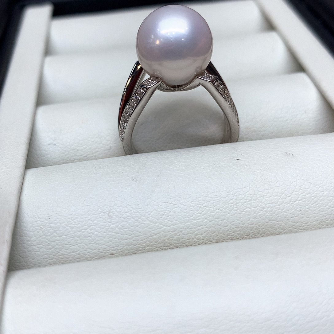 银S925镶嵌淡水珍珠戒指