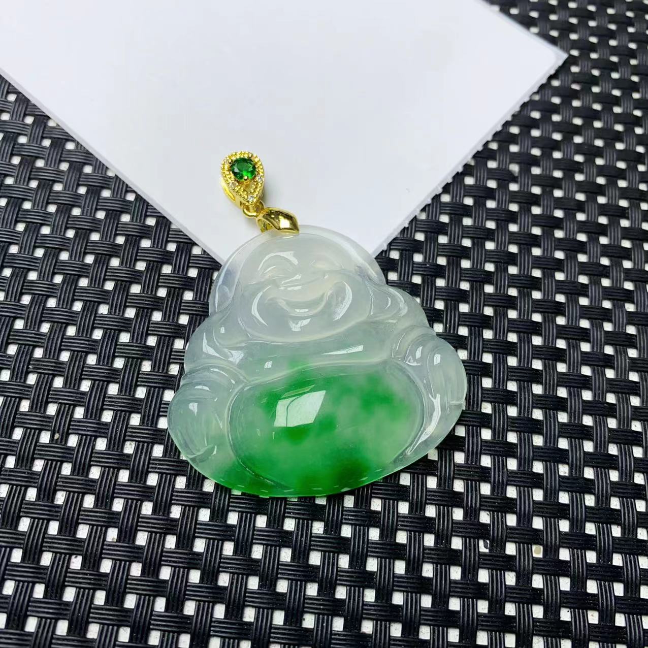 [小石]A900冰绿花佛公吊坠