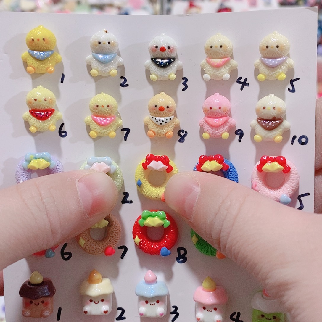 树脂想念（迷你）金粉小鸡100个（可挑色）