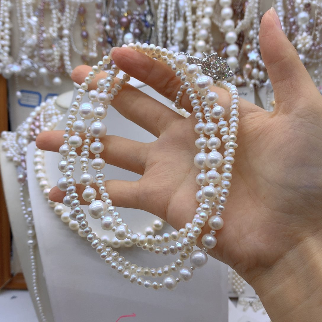 明***雨合金淡水珍珠项链耳饰