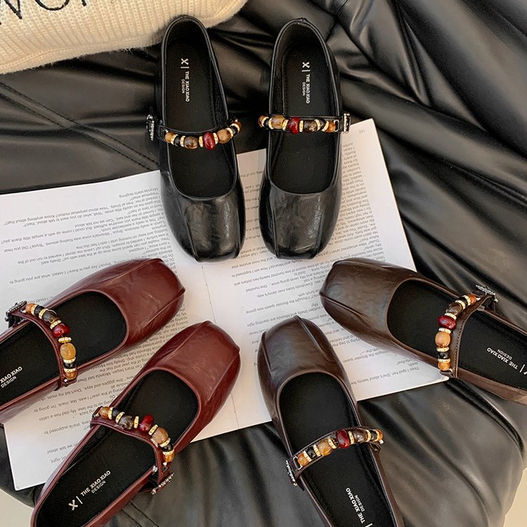 2024春新款 修面皮乐福鞋百搭玛丽珍女单鞋