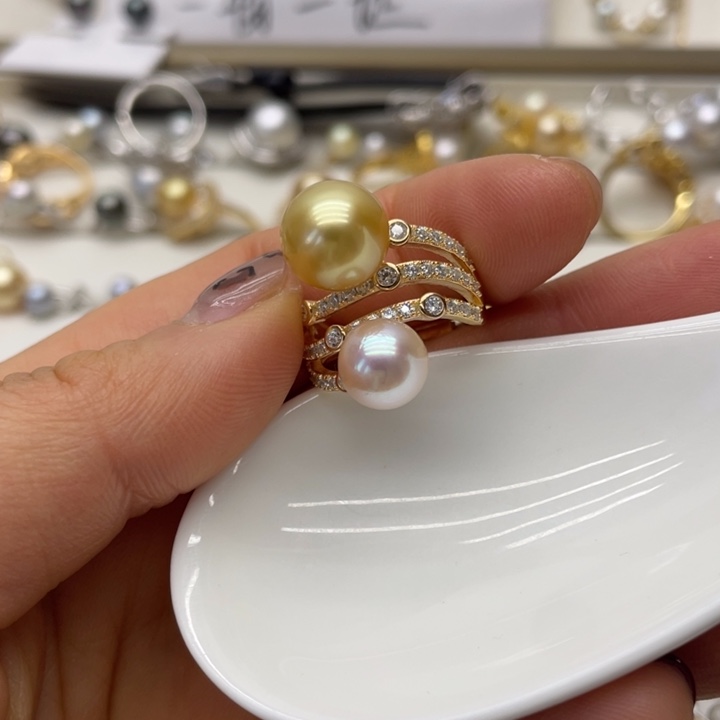 海水珍珠戒指银S925镶嵌