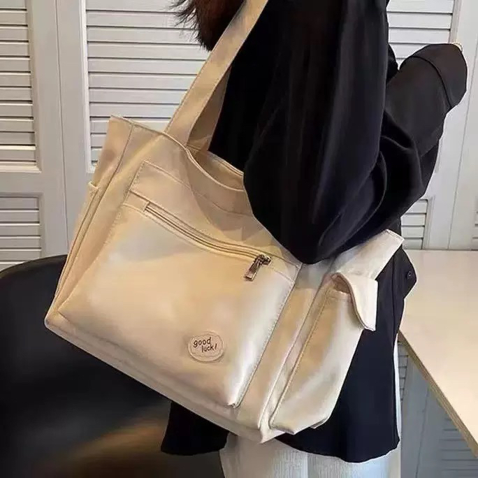 牛津布包包大容量单肩包学生百搭托特包