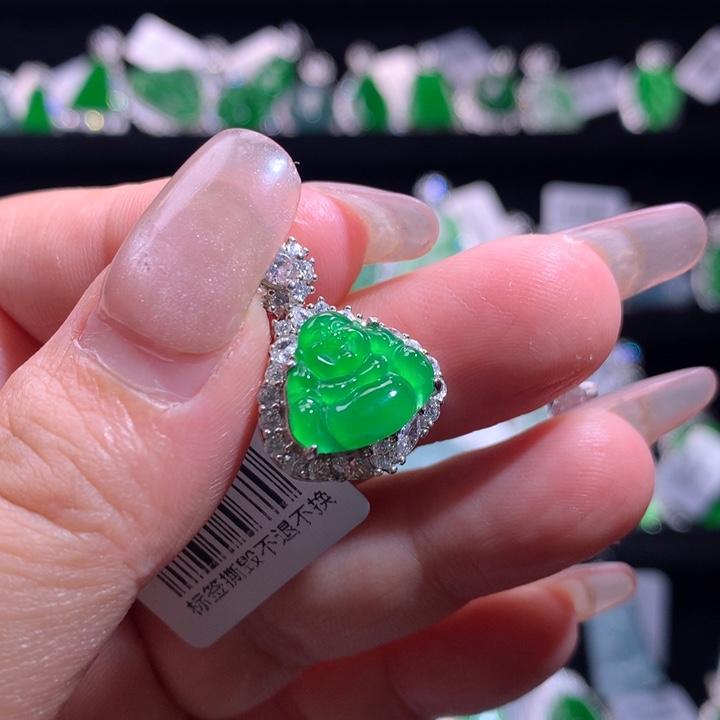 【闪购商品】颈饰银S925镶嵌翡翠天然翡翠