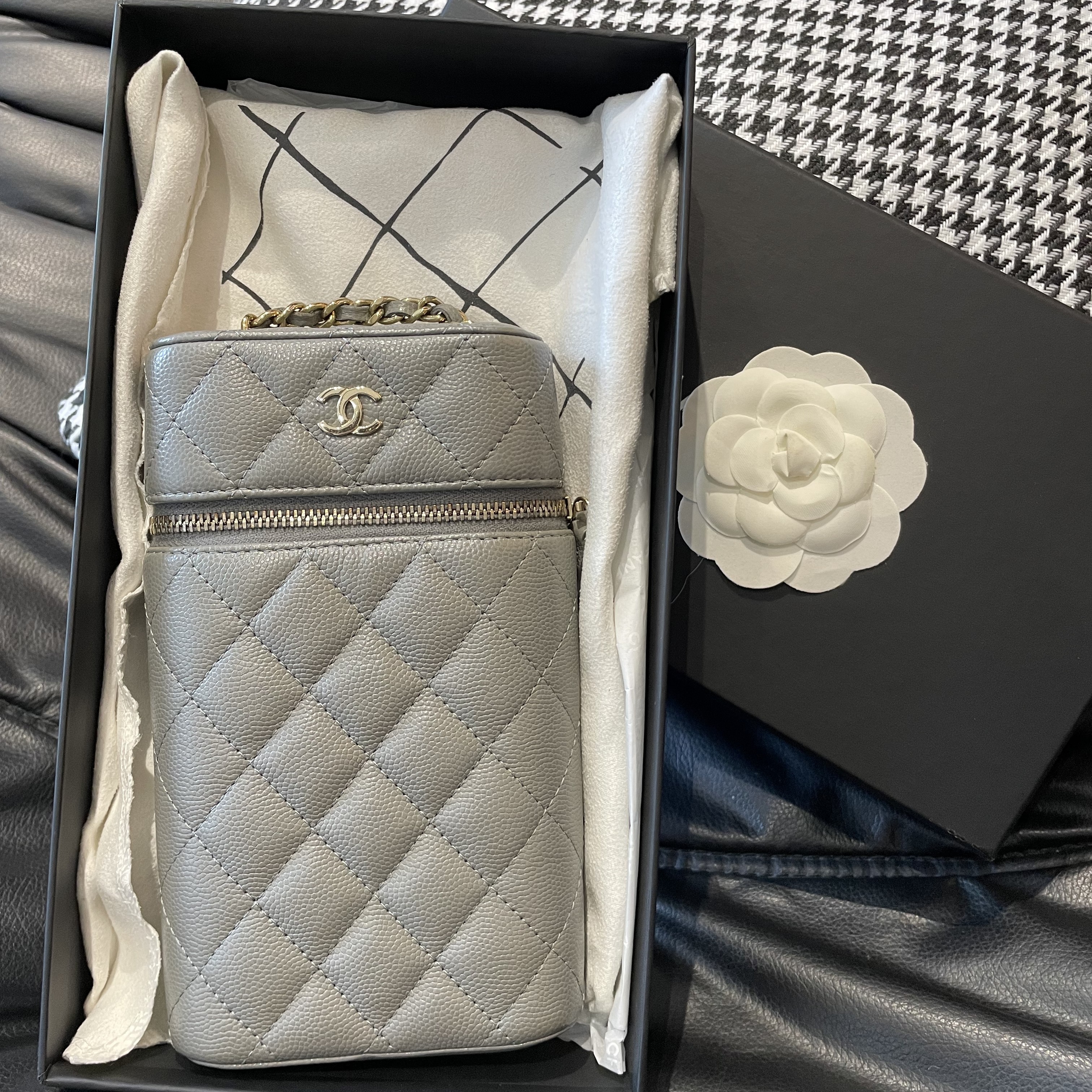 99新 Chanel/香奈儿 奢品阁/香奈儿灰色手机包