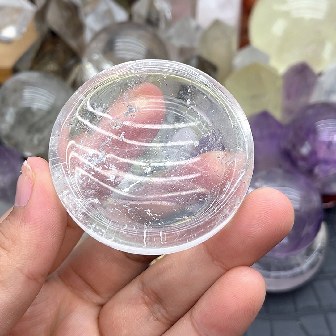 水晶未镶嵌珠宝半成品33 白水晶盘子