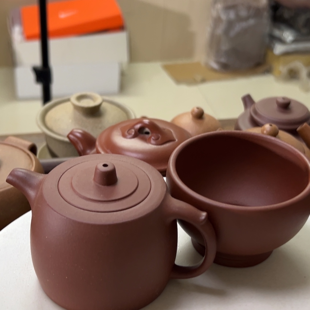 茶壶紫砂红皮龙井栏160