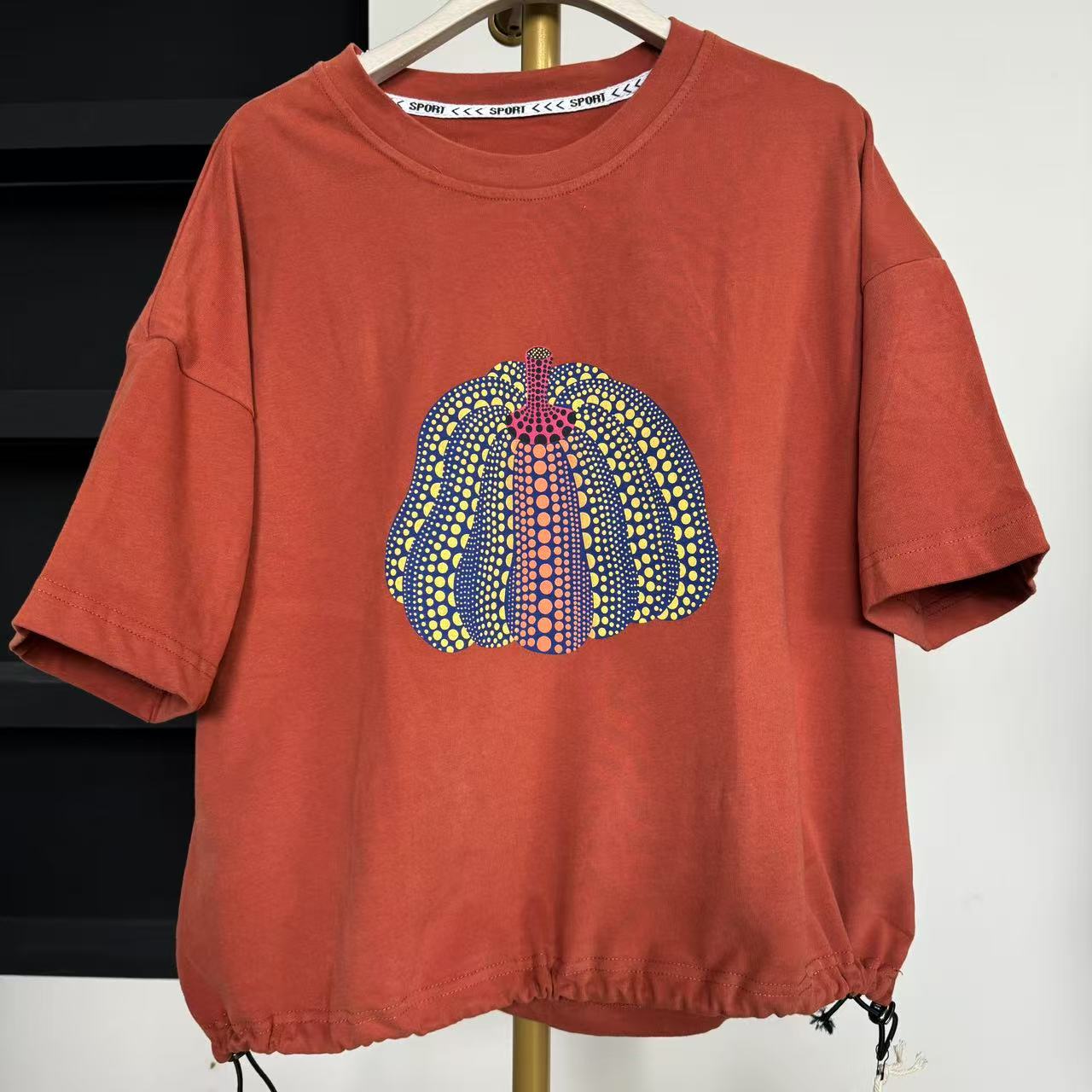 印花新款南瓜T恤宽松上衣百搭短袖17000