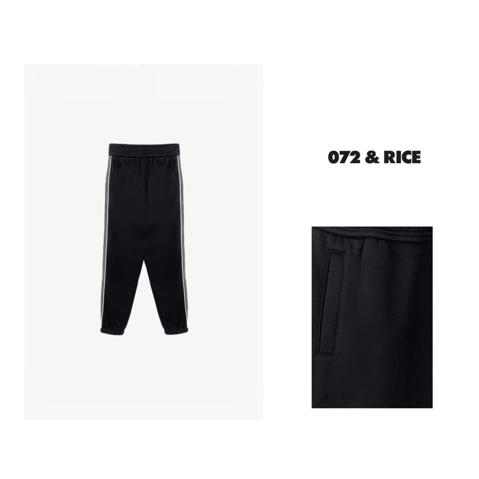 072 & RICE【那些年の裤子】松紧腰织带加绒束脚休闲裤 NB012 FF126