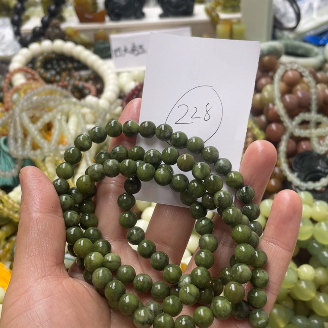 蛇纹石玉手链合金
