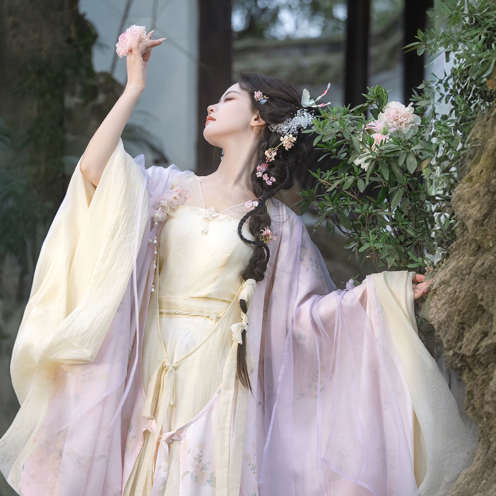 【雾厘】原创古装影视服通勤仙气飘逸国风春夏齐腰款一川山月五件套