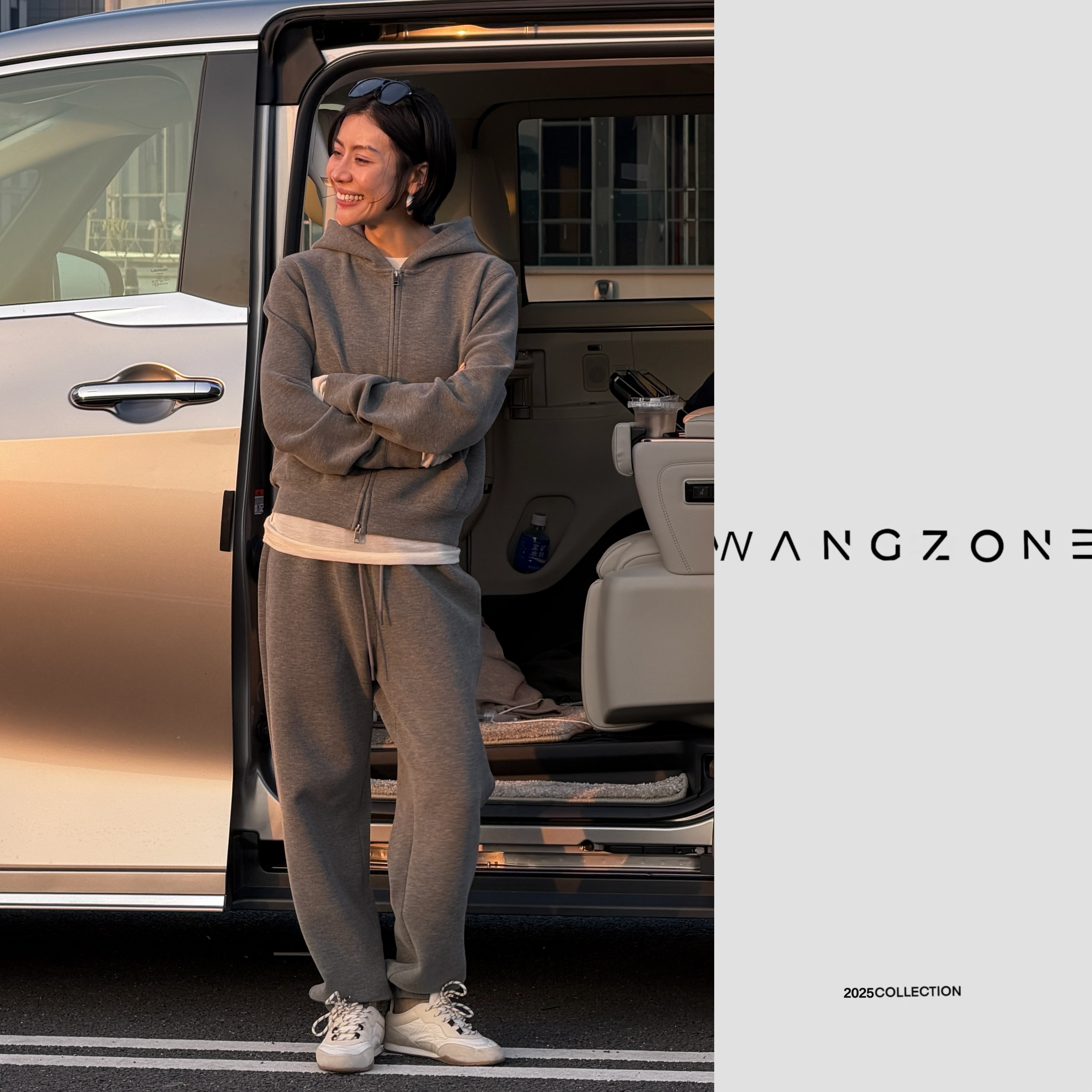 WANG ZONE | 加厚软糯羊毛连帽拉链卫衣/抽绳裤松弛感套装