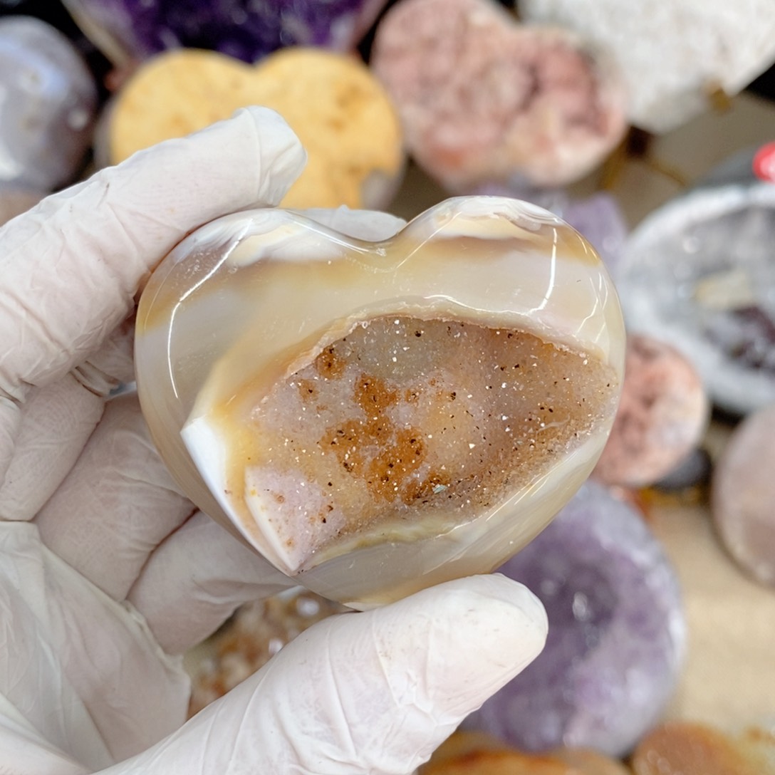 水晶天然水晶摆件9K金镶嵌