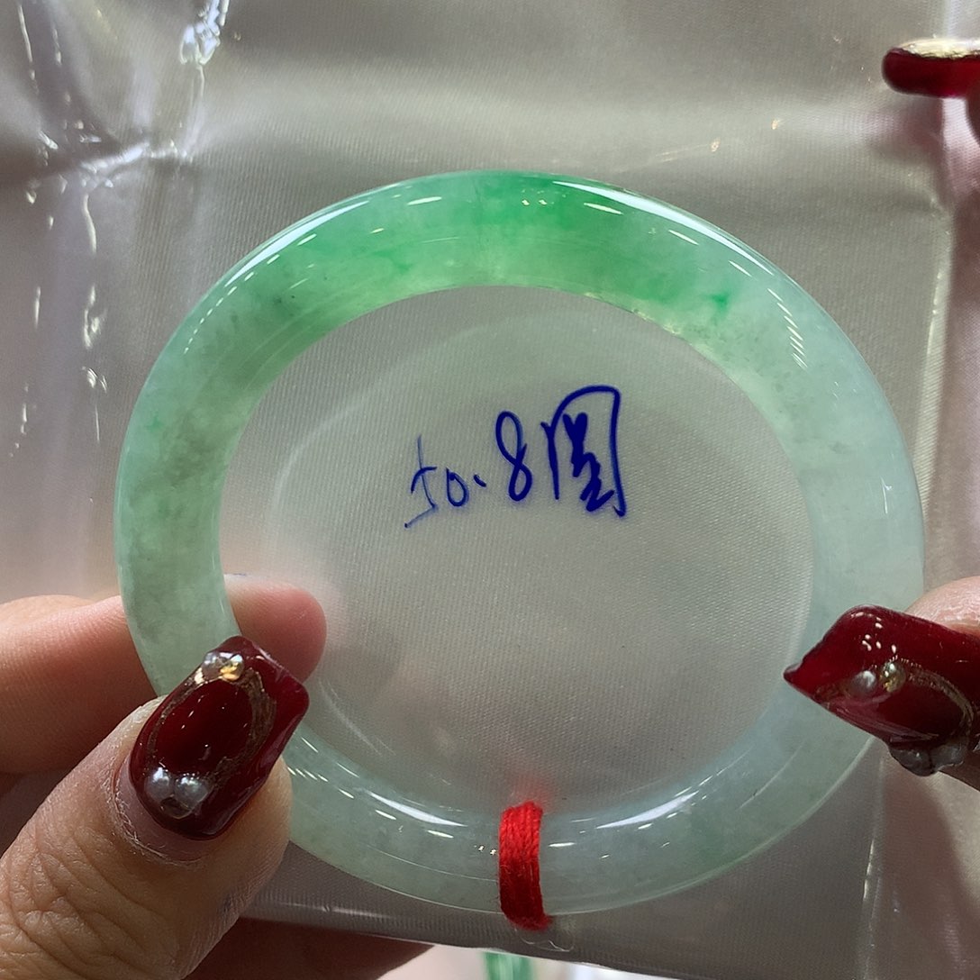 翡翠未镶嵌手镯50.8圆条