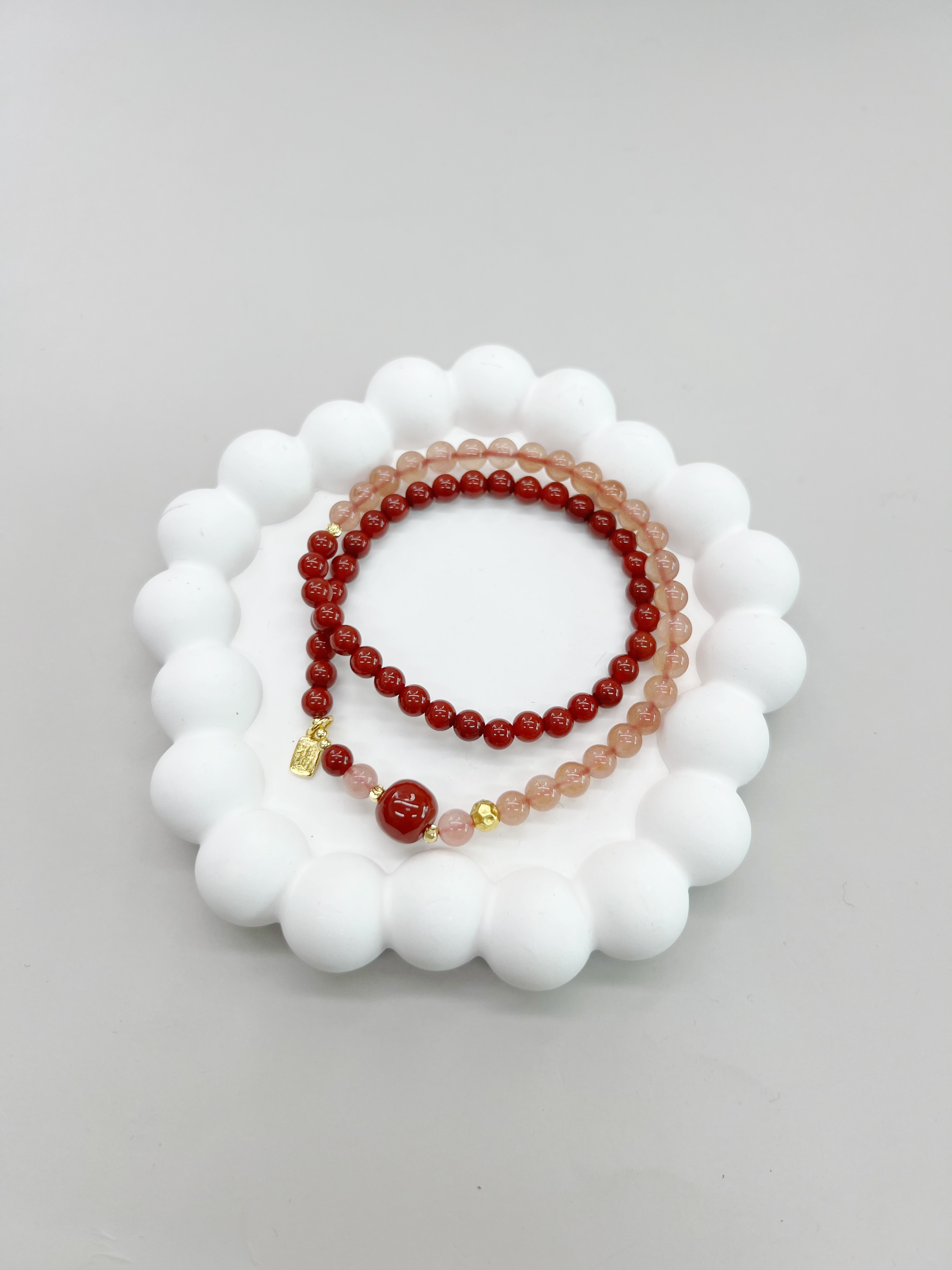 南红DIY三圈精品手串