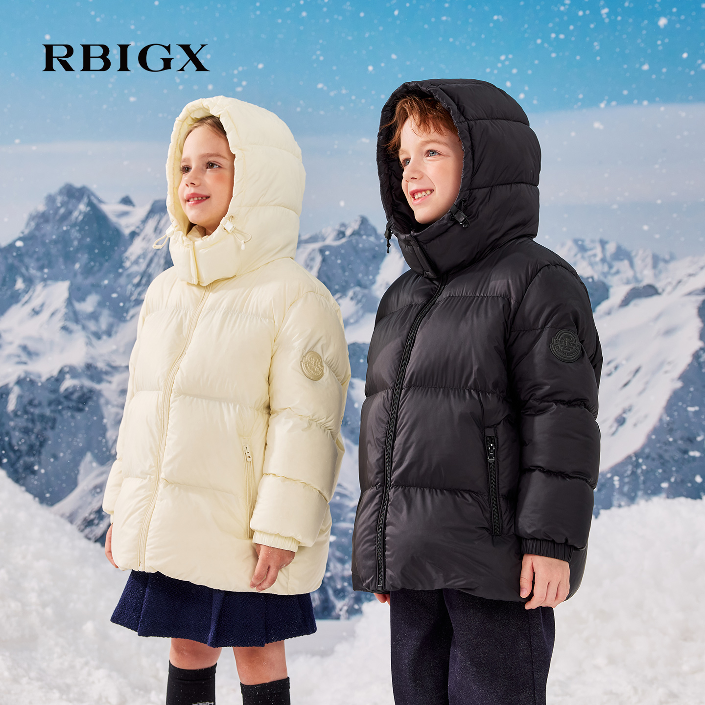 RBIGX瑞比克童装2025冬季新款舒适保暖羽绒服防泼水中厚连帽外套