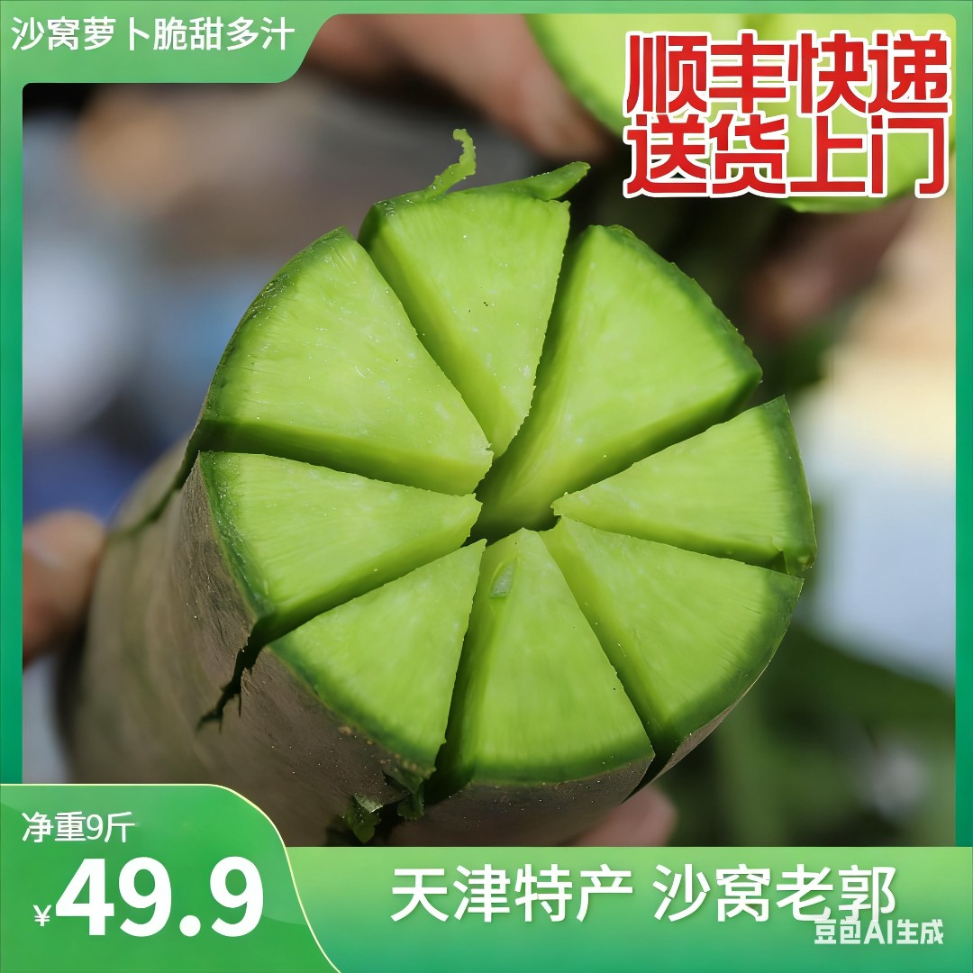 顺丰到家 沙窝老郭北斗沙窝萝卜 甜脆 净重5-9斤