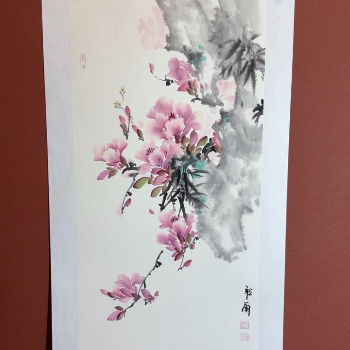 国画听兰老师花鸟