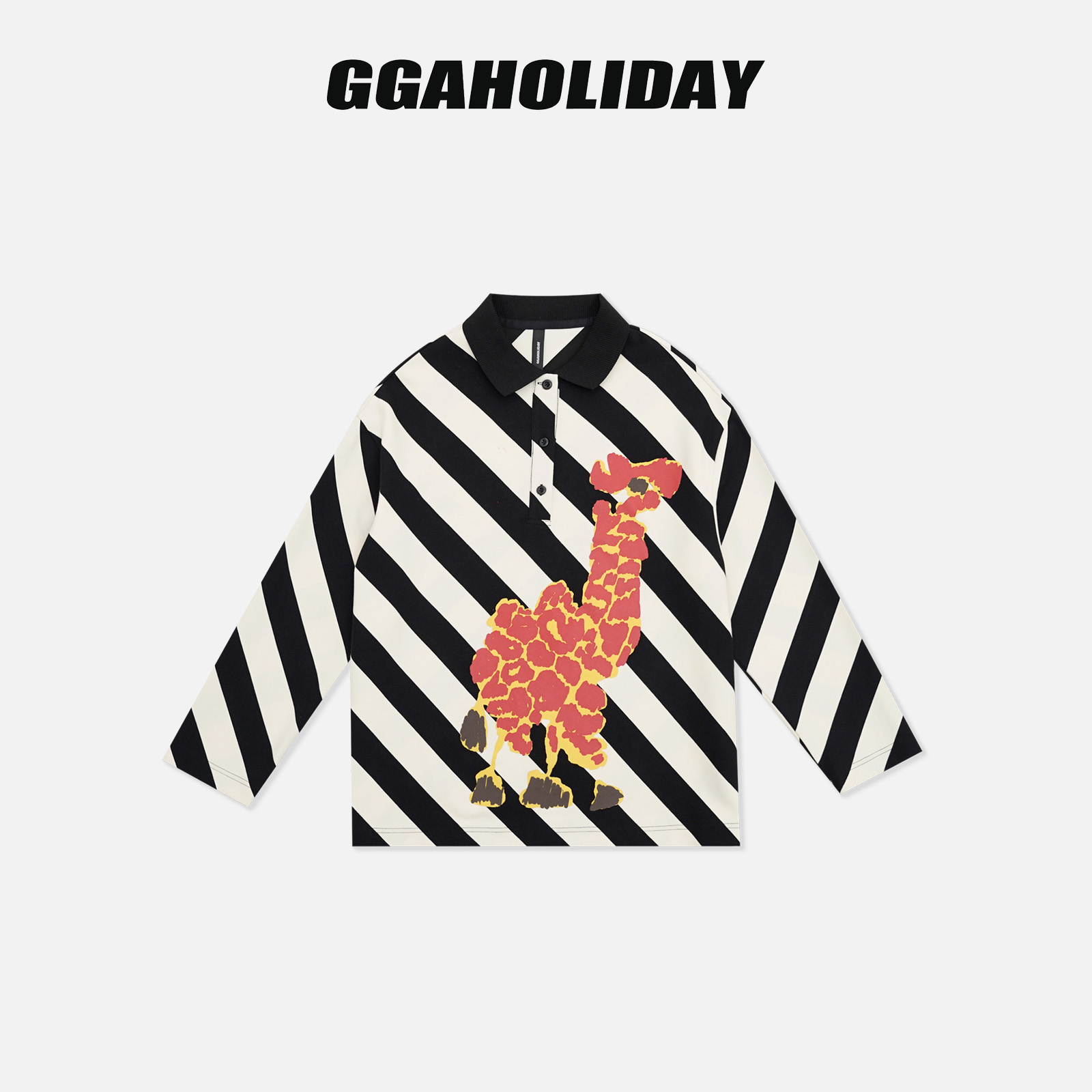 GGAHOLIDAY  秋季复古时尚百搭舒适撞色条纹卫衣 153265