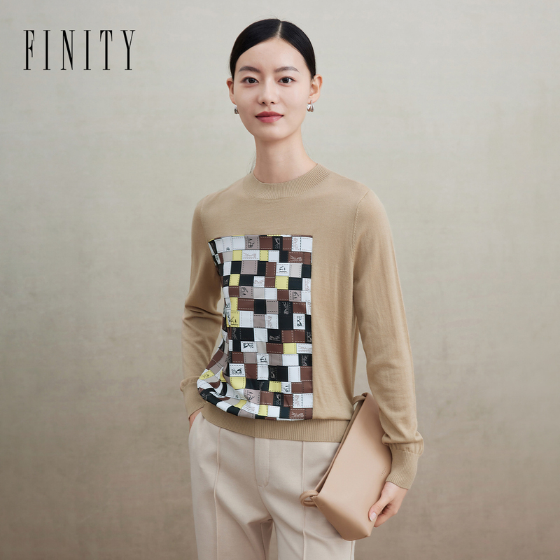 【立子专属】FINITY 新款时尚休闲百搭圆领长袖针织衫 F20VDA202S