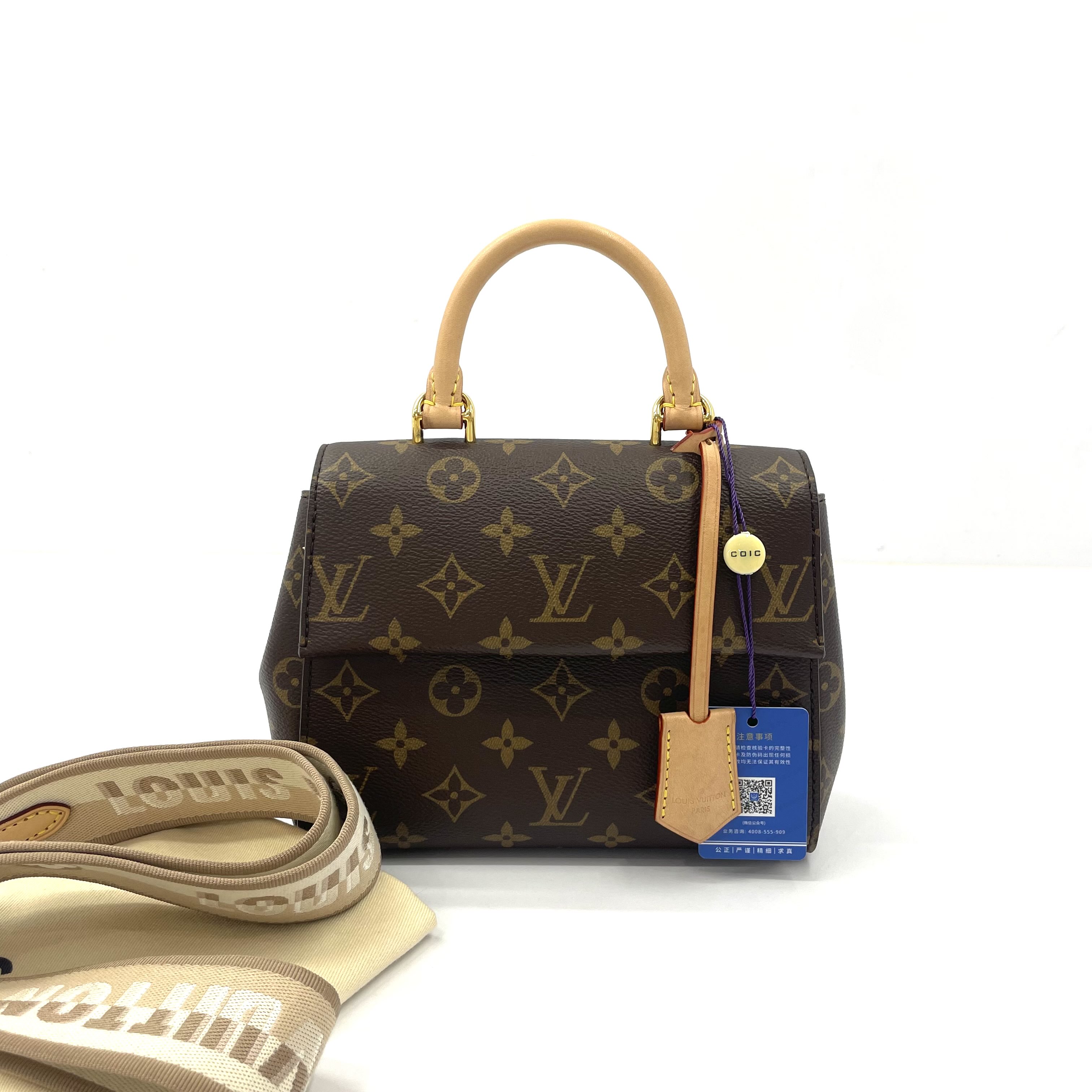 95新 LouisVuitton/路易威登 98新Cluny Mini 克鲁尼mini 斜挎包