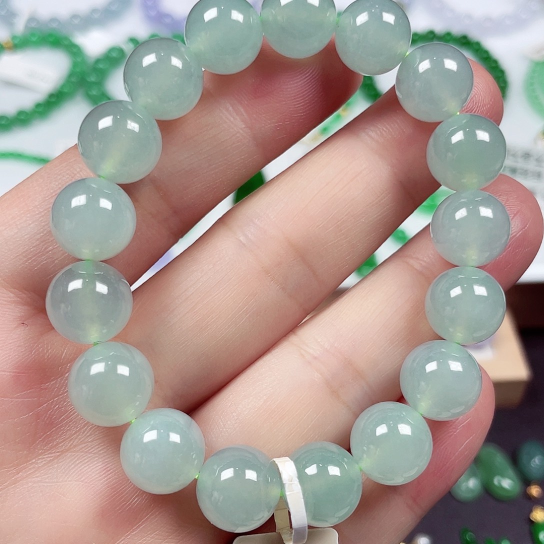 翡翠未镶嵌手链天然缅甸翡翠A卡11.3