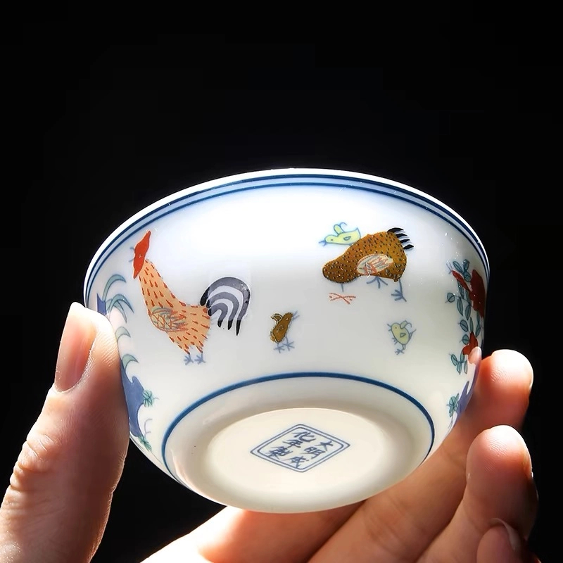 1比1复刻新中式鸡缸杯陶瓷茶杯主人杯