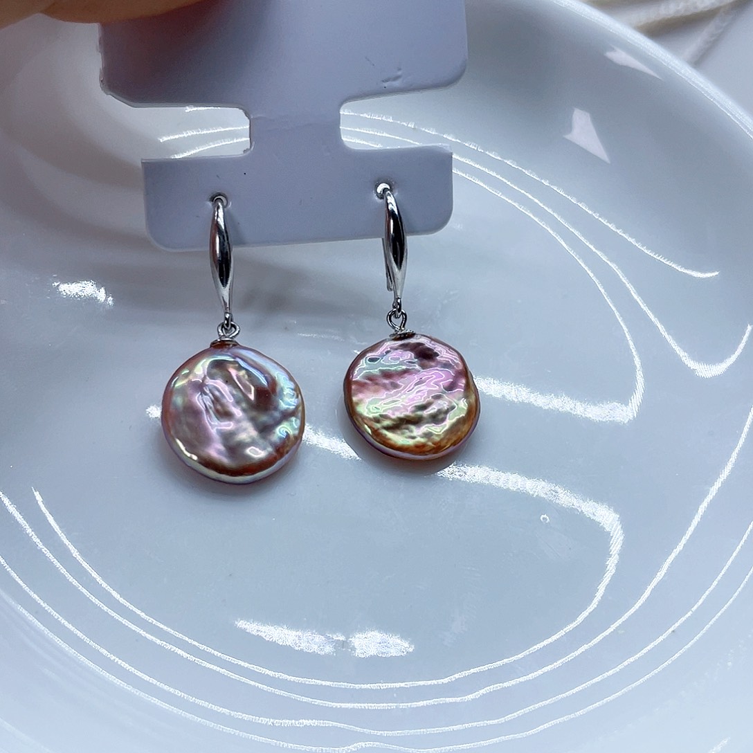 银S925镶嵌耳饰淡水珍珠