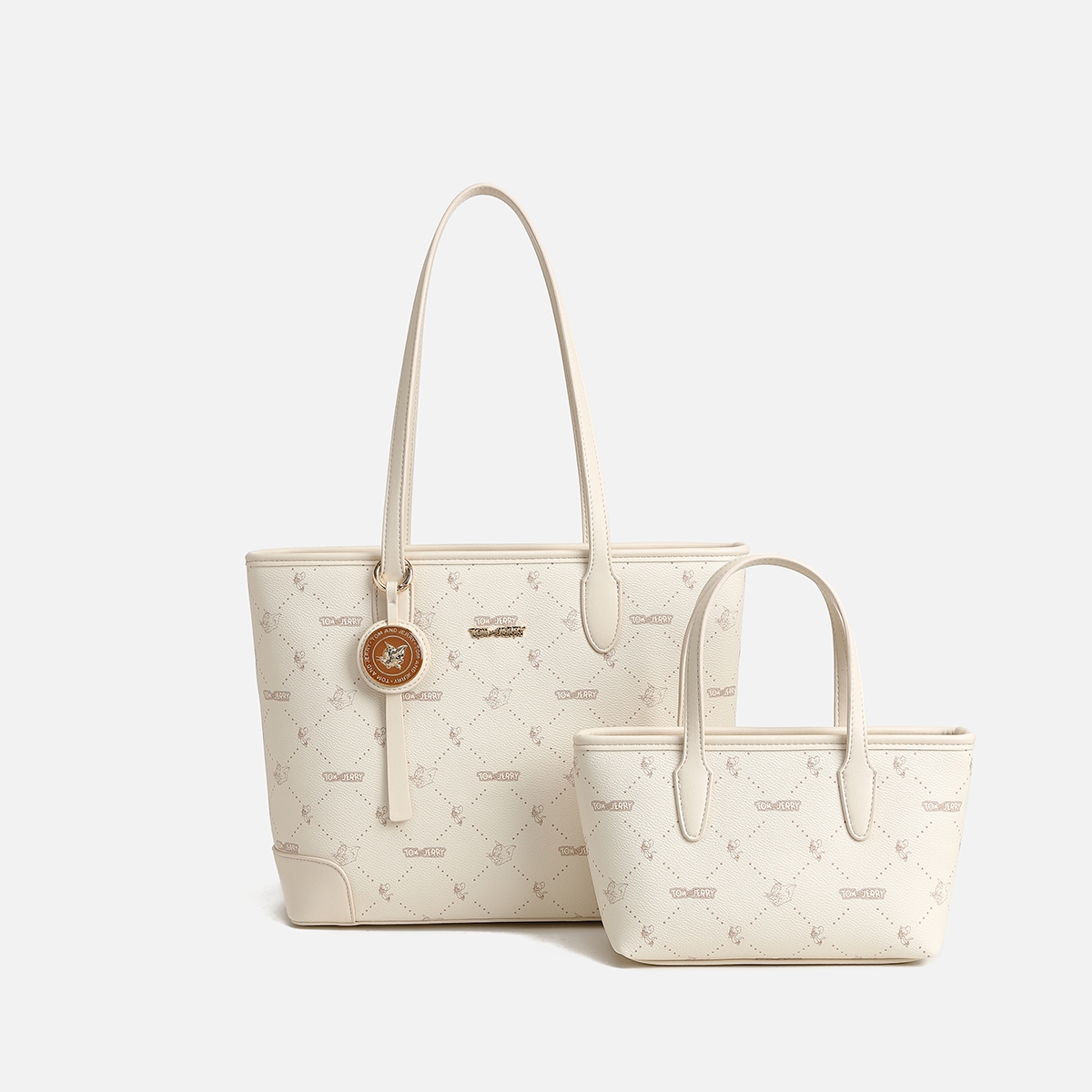 【糖糖严选】2025新款时尚简约印花单肩托特包+挂件