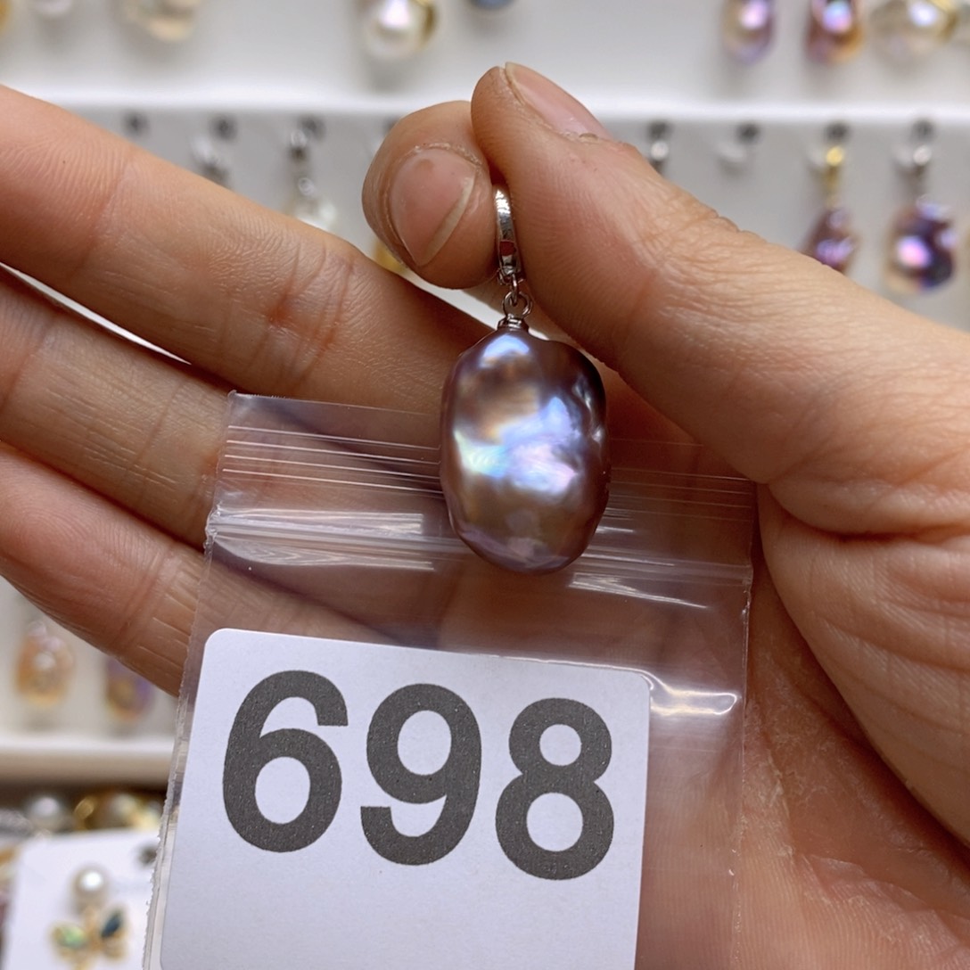 淡水珍珠颈饰银S925镶嵌698