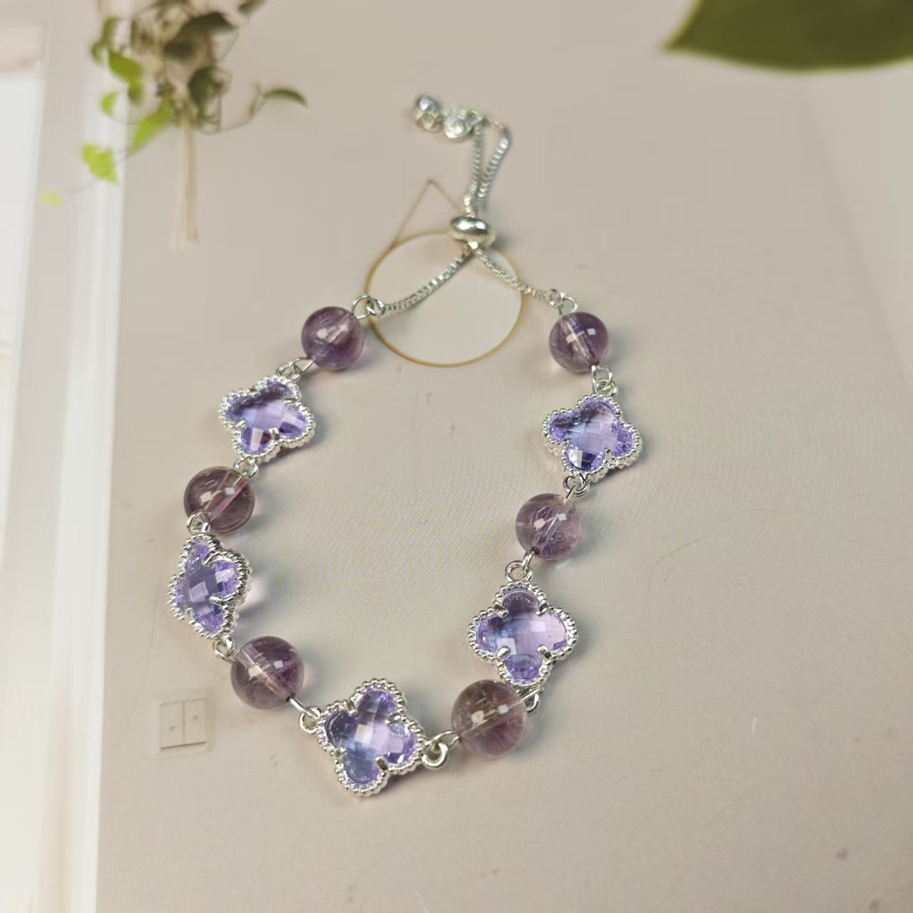 【小幸运】紫水晶四叶草手链8(多样发其一) YX108