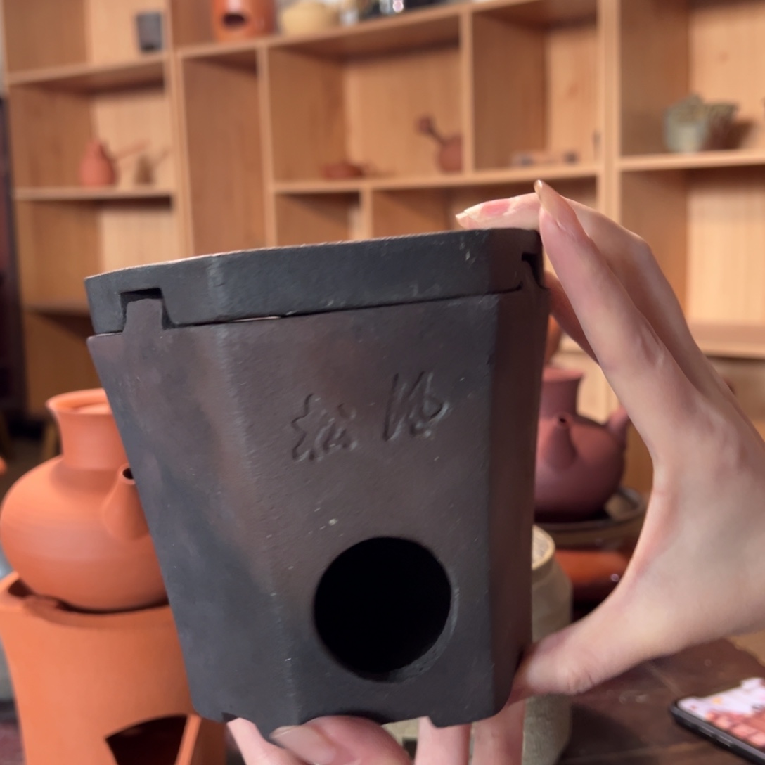 陶微瑕柴烧六角炉111111