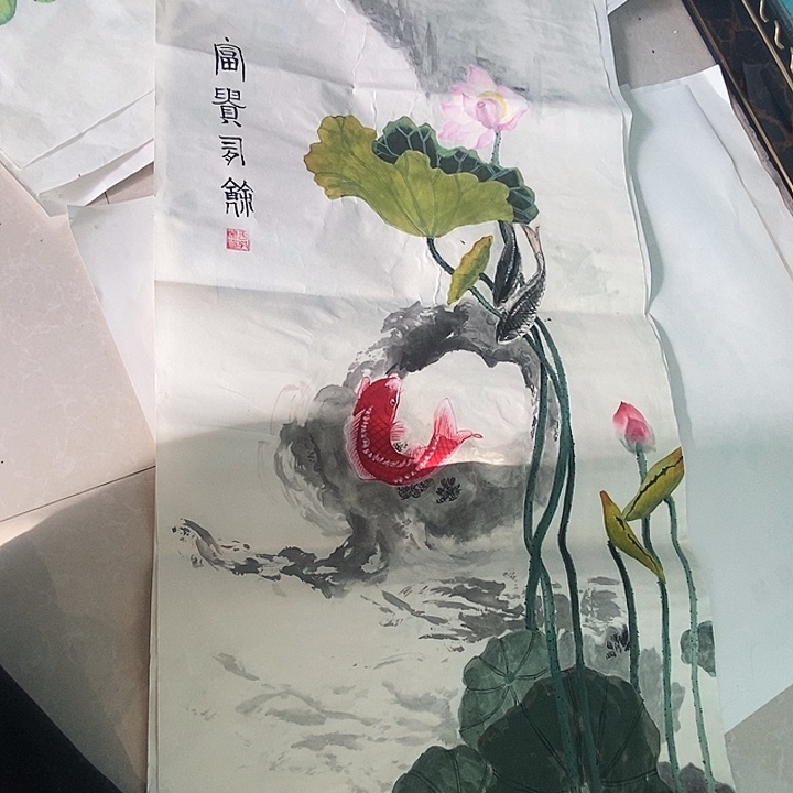 国画三尺手绘花鸟