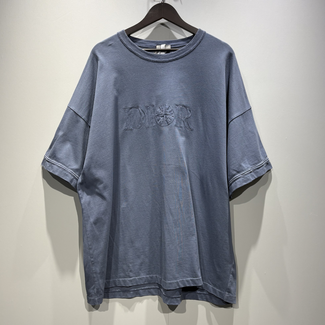 未使用 DIOR/迪奥 石头岛联名2024fw浮雕刺绣字母短袖/3xl/0637