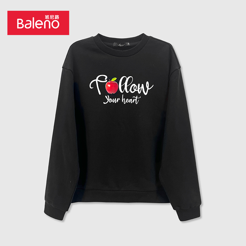 BALENO/班尼路女装春季抓毛食物印花休闲圆领卫衣BO8823403L011