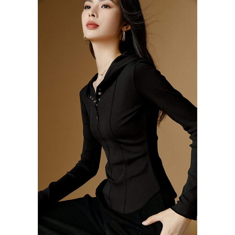【新品】2025上衣百搭连帽针织衫女25062516