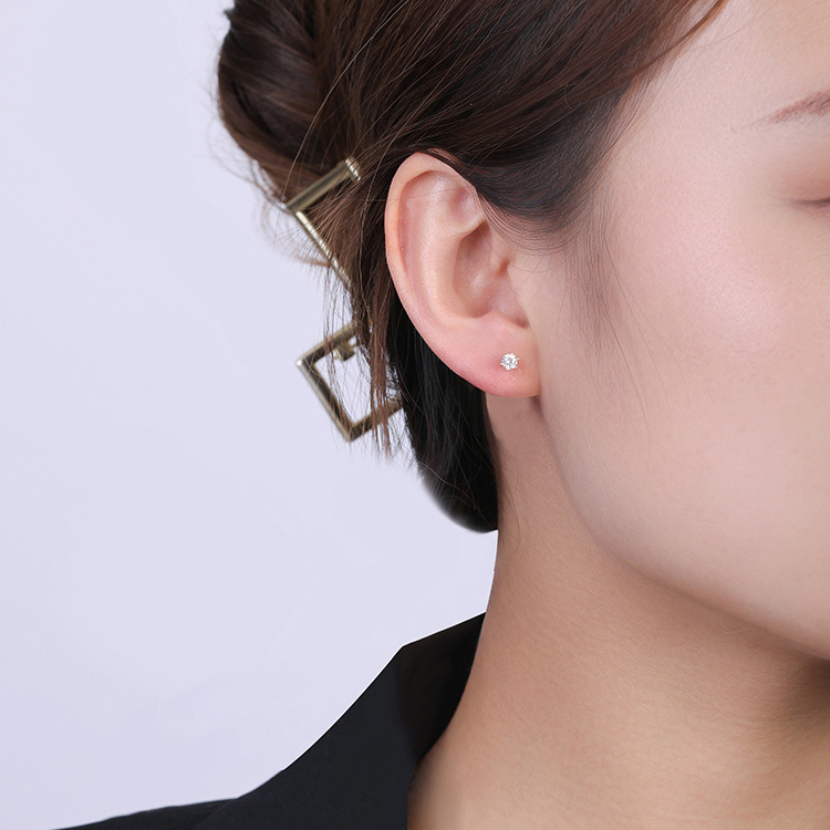 9K单只耳骨钉经典六爪螺丝款睡觉免摘养耳设计小巧养耳洞