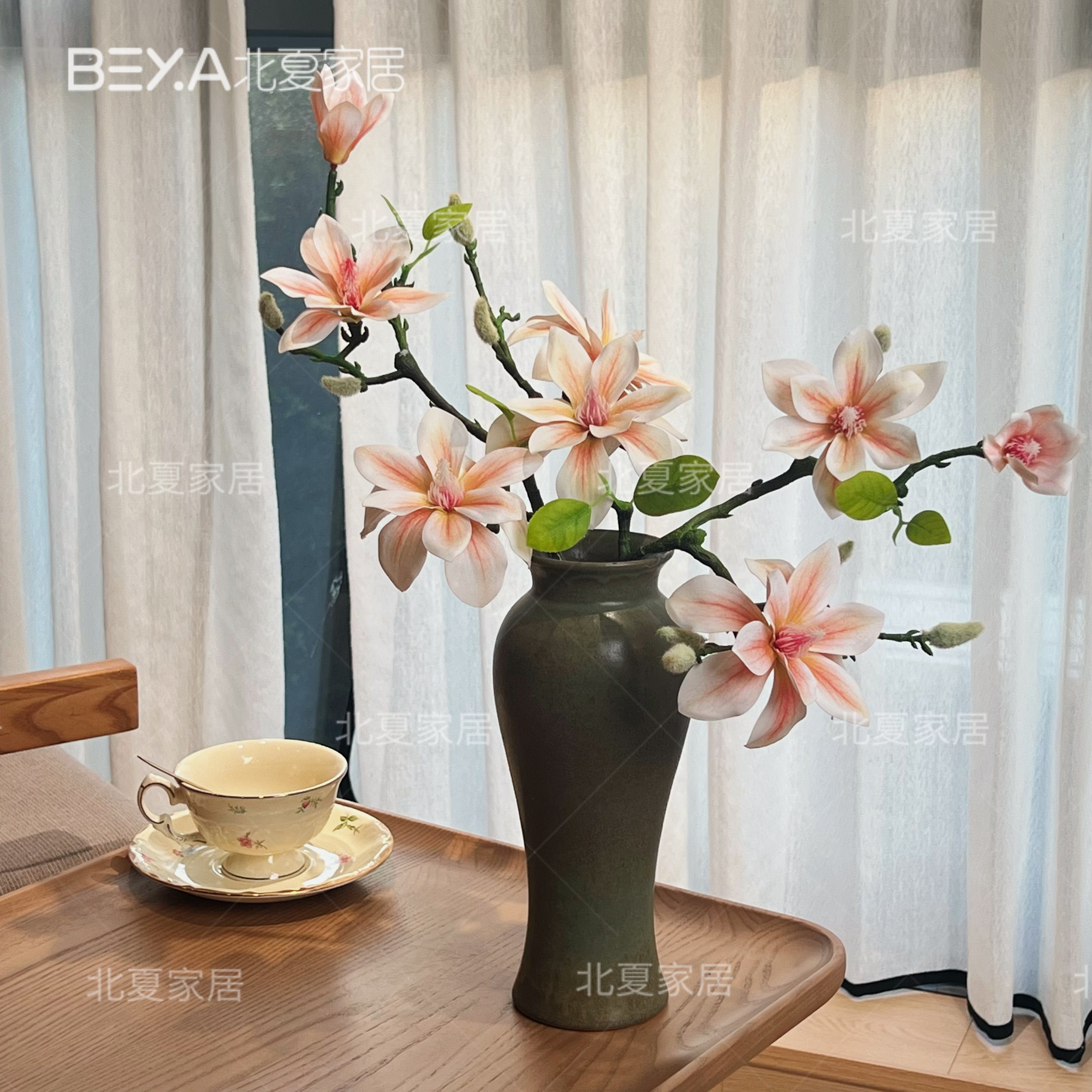 玉兰花花束假花仿真花摆设客厅餐桌花装饰摆件高端摆花高级仿生花