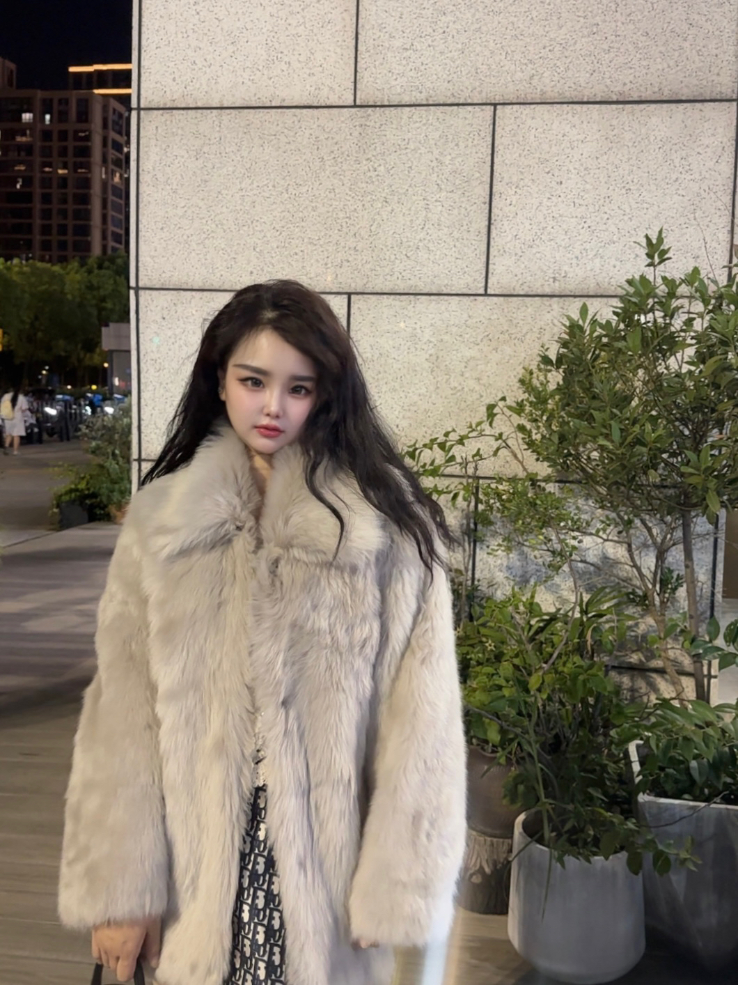 著品汇1014【万年三代】进口托斯卡纳直毛海宁冬季皮草外套女一体