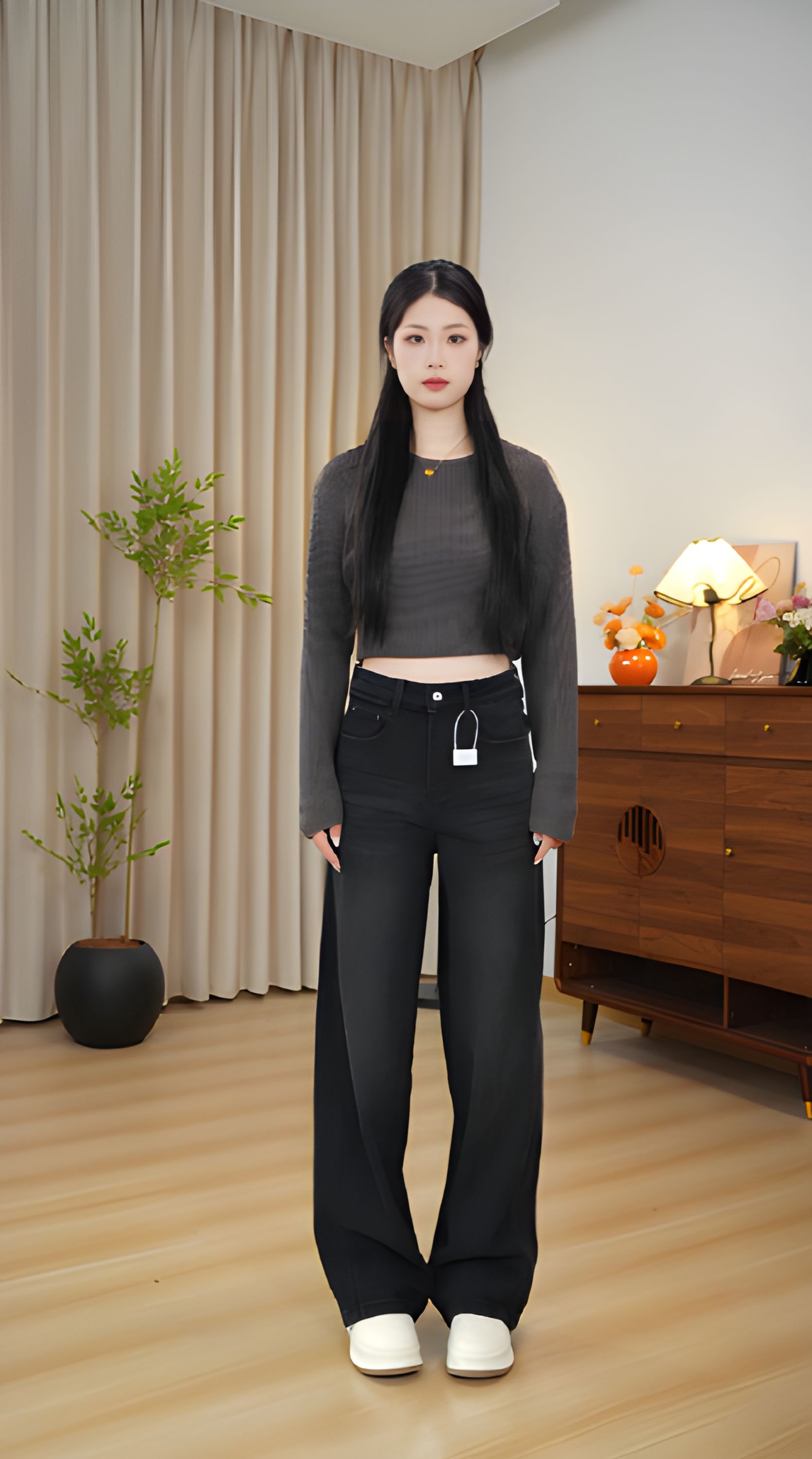 2025 欧货高级水洗设计师款窄版碳黑色直筒牛仔裤01