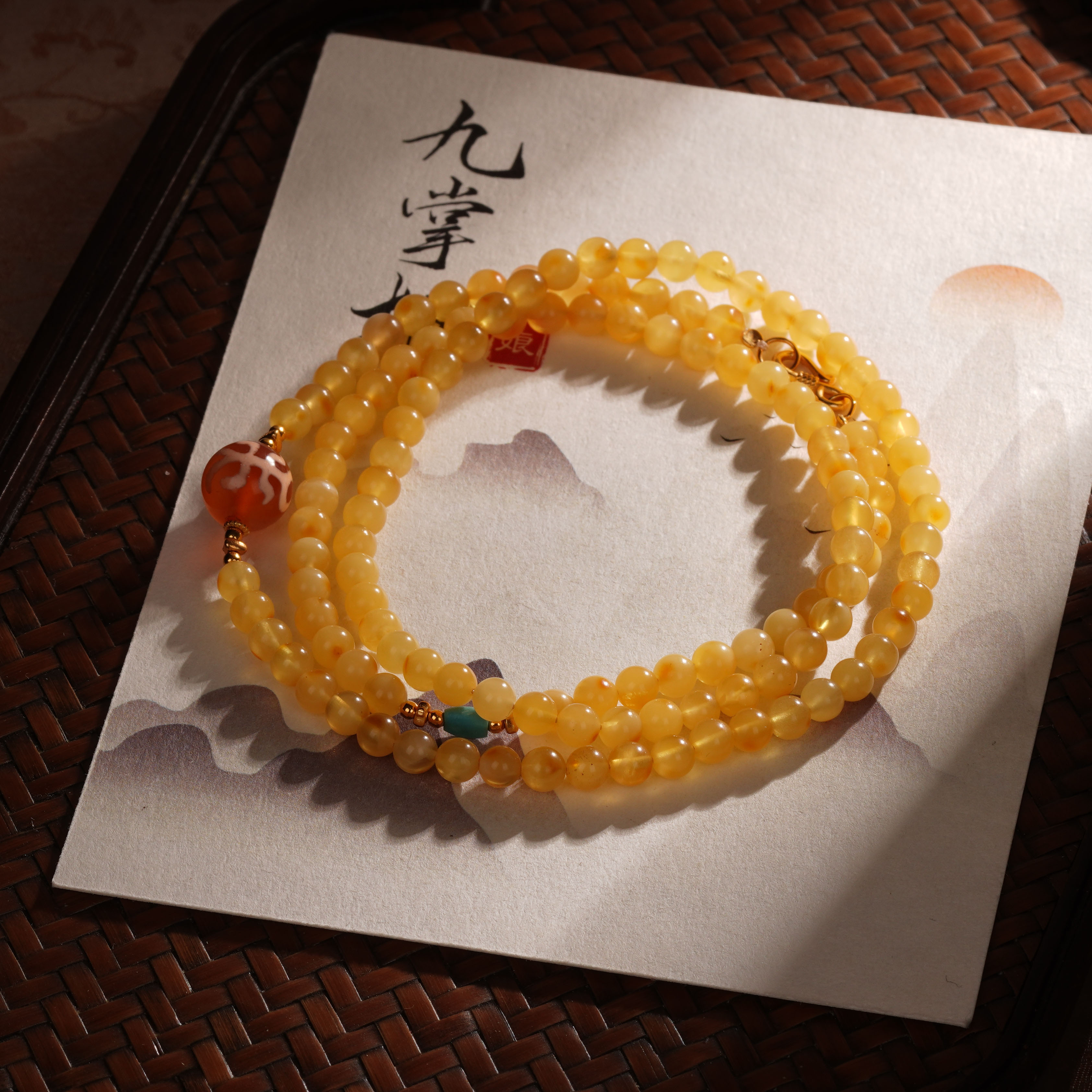 天然蜜蜡万能链设计款长链约4mm+简约轻奢—多样性发其一【JJ018】