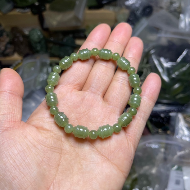 天然和田玉竹节手链一条老料子能戴一辈玉器